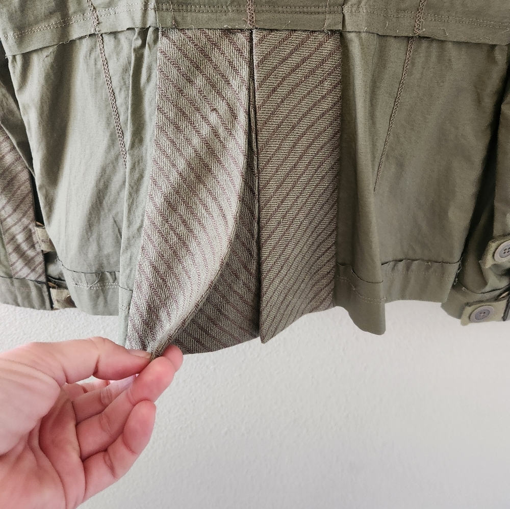 Vintage Y2K L.A.M.B. Jacket Size 4 Gwen Stefani Olive Green Plaid Cotton Linen - Picture 7 of 16